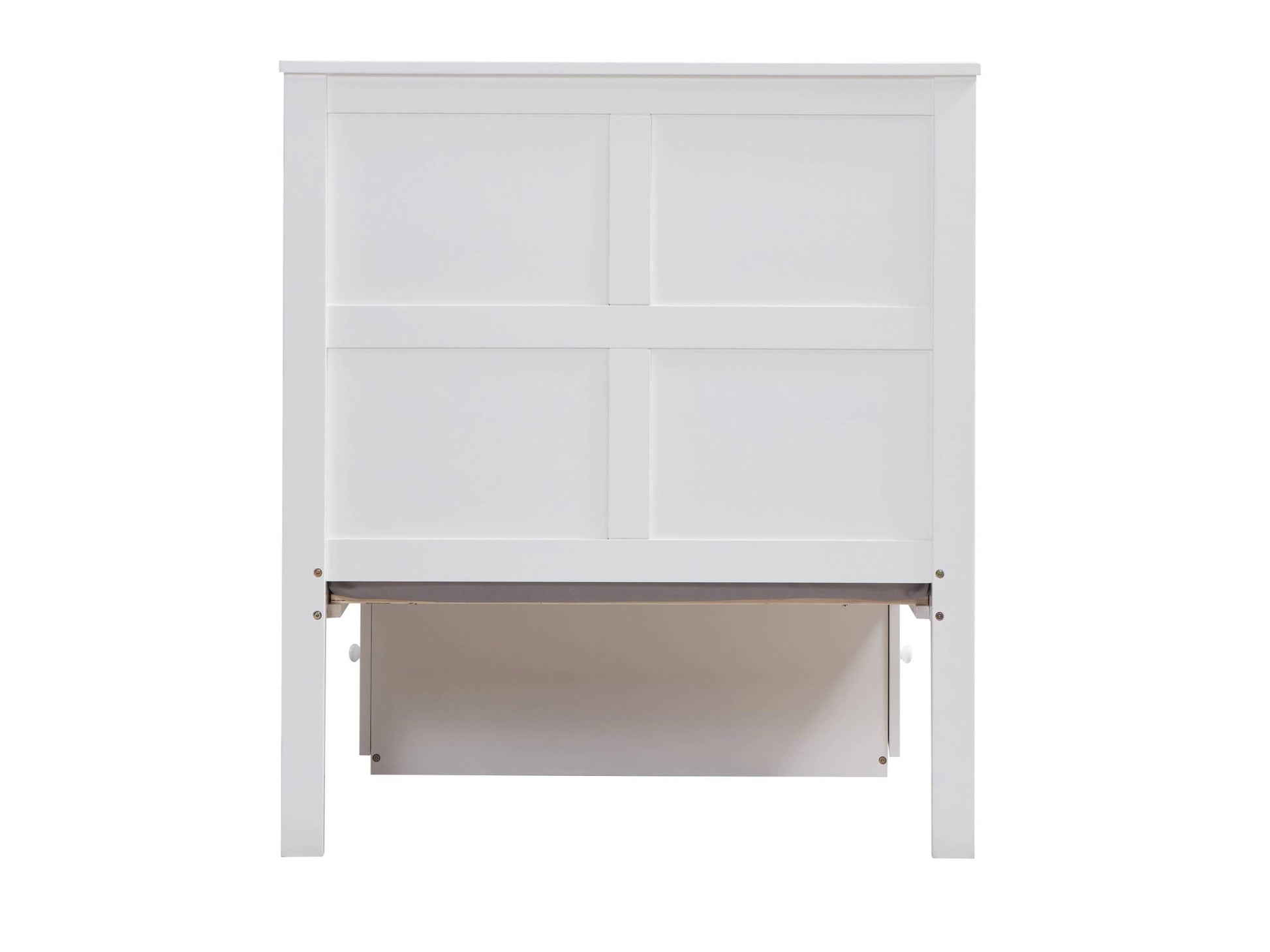 Lolanda Twin Bed White Finish Bd00649T White Solid Wood Mdf