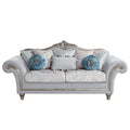 Pelumi Sofa W 8 Pillows Light Gray Linen & Platinum Finish Lv01112 Light Gray Linen