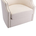 Coolmore Swivel Chair Living Room Chair Beige Metal