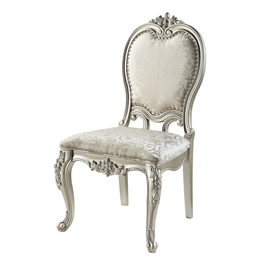 Bently Side Chair Set 2 Fabric & Champagne Finish Dn01369 Champagne Fabric