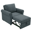 3 In 1 Sofa Bed Chair, Convertible Sleeper Chair Bed,Adjust Backrest Into A Sofa,Lounger Chair,Single Bed,Modern Chair Bed Sleeper For Adults,Deep Blue Old Sku:Wf301161Aad Dark Blue Linen