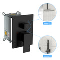 Dual Shower Head 10 Inch Ceiling Mount Square Shower System With Rough In Valve,Matte Black Matte Black Stainless Steel