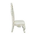 Adara Side Chair Set 2 Pearl White Pu & Antique White Finish Dn01230 Antique White Solid Wood Mdf