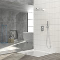 Dual Shower Head 10 Inch Wall Mounted Square Shower System With Rough In Valve,Chrome Chrome Stainless Steel