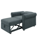 3 In 1 Sofa Bed Chair, Convertible Sleeper Chair Bed,Adjust Backrest Into A Sofa,Lounger Chair,Single Bed,Modern Chair Bed Sleeper For Adults,Deep Blue Old Sku:Wf301161Aad Dark Blue Linen