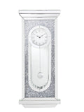 Noralie Wall Clock Mirrored & Faux Diamonds Ac00422 Silver Glass