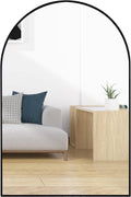 Black 24*36In Metal Arch Mirror Black Classic,Mission Mdf Glass Aluminium