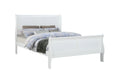 Louis Phillipe White Full Size Panel Sleigh Bed Solid Wood Wooden Bedroom Furniture Full White Solid Wood