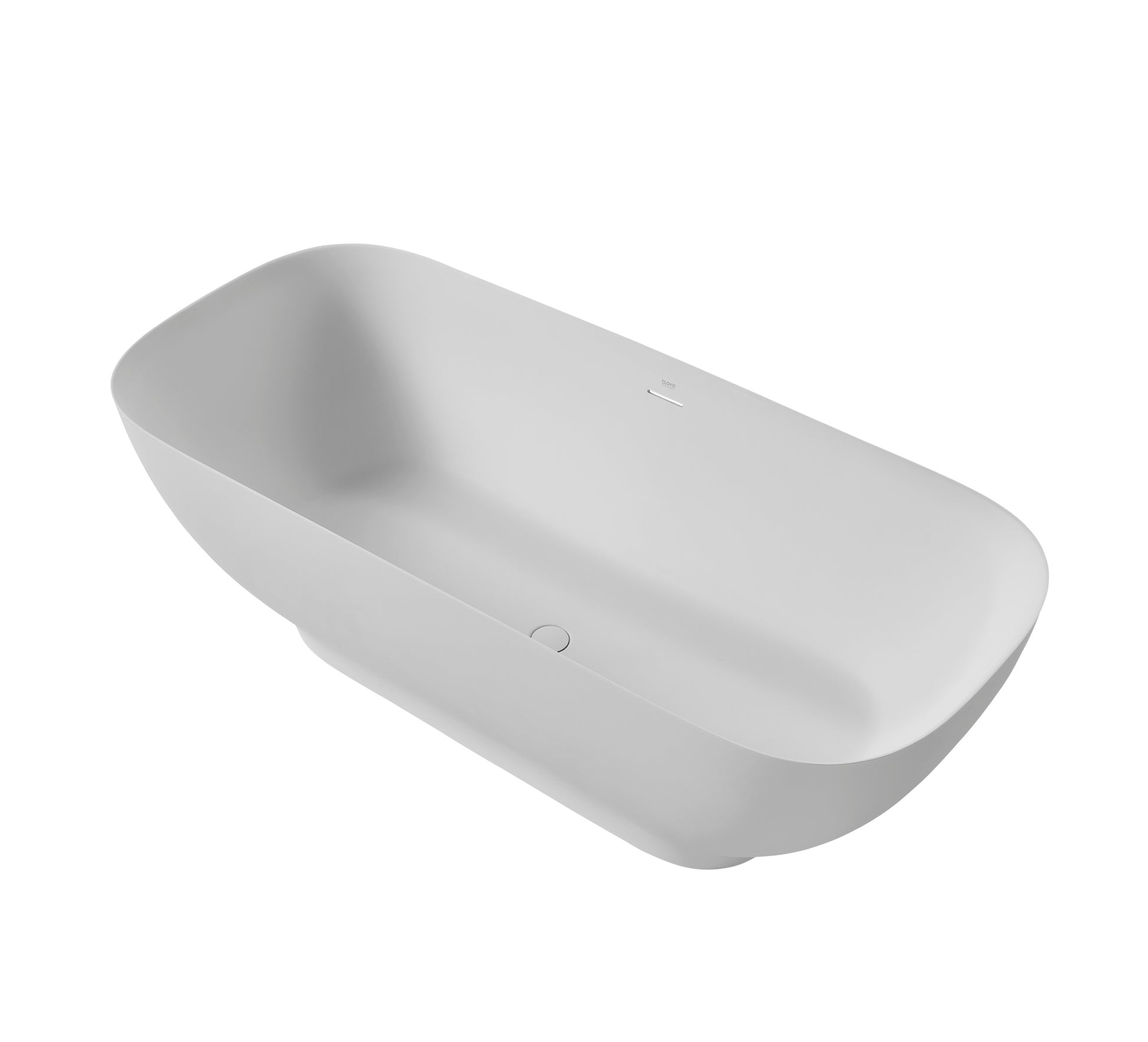 67" Freestanding Solid Surface Bathtub, Luxury Engineered Stone Resin Freestanding Soaking Bathtub With Overflow And Pop Up Drain For Contemporary Bathroom, Matte White 22S04 67 2 White Solid Surface