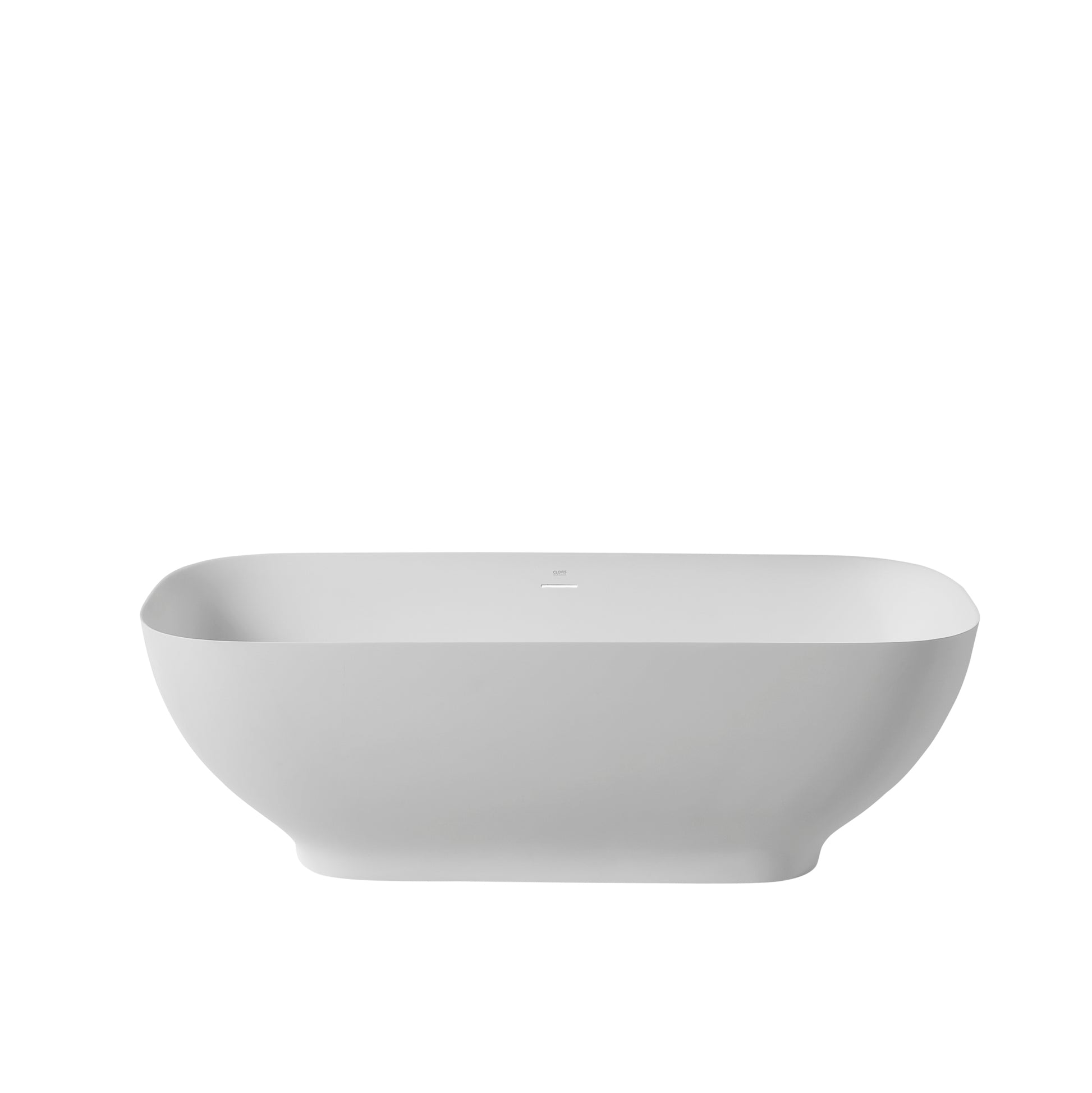 67" Freestanding Solid Surface Bathtub, Luxury Engineered Stone Resin Freestanding Soaking Bathtub With Overflow And Pop Up Drain For Contemporary Bathroom, Matte White 22S04 67 2 White Solid Surface