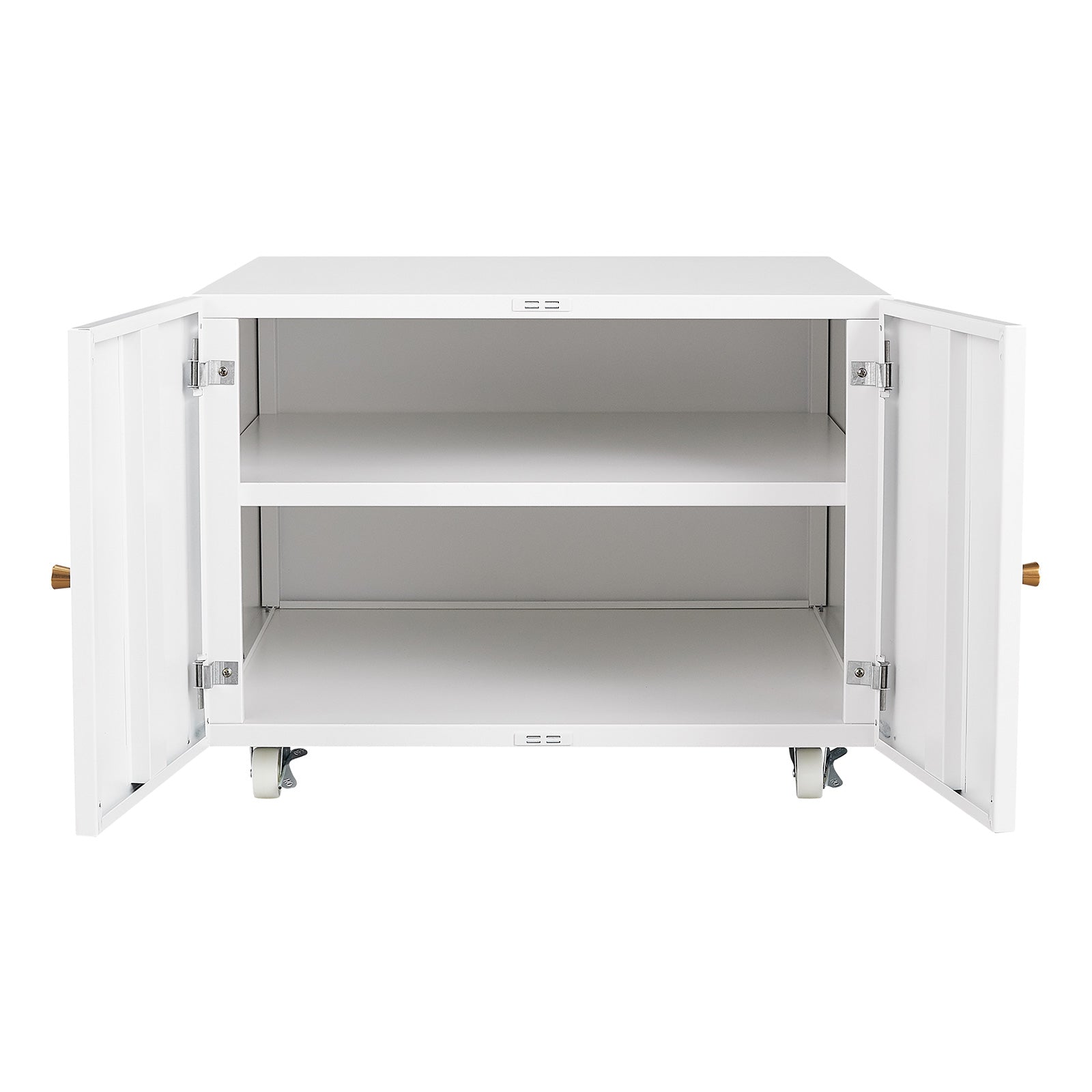 Office Furniture Copier Cabinet White 2 Door Steel Copier Stand Mobile Pedestal File Printer Stand Filing Cabinets 1 2 Shelves White Office Mobile Modern Steel Steel