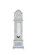 Noralie Grandfather Clock W Led Mirrored & Faux Diamonds Ac00347 Silver Glass