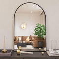 Black 24*36In Metal Arch Mirror Black Classic,Mission Mdf Glass Aluminium