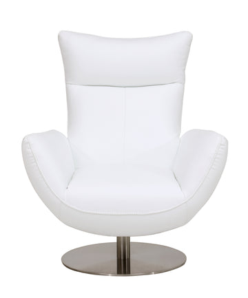 Modern Genuine Italian Leather Upholstered Loveseat White Foam Leather