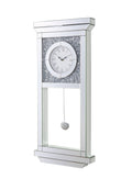 Noralie Wall Clock Mirrored & Faux Diamonds Ac00423 Silver Glass