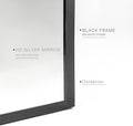 Black 24*36In Metal Arch Mirror Black Classic,Mission Mdf Glass Aluminium