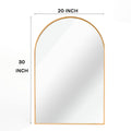 Gold 20*30In Metal Arch Mirror Gold Classic Mdf Glass Aluminium