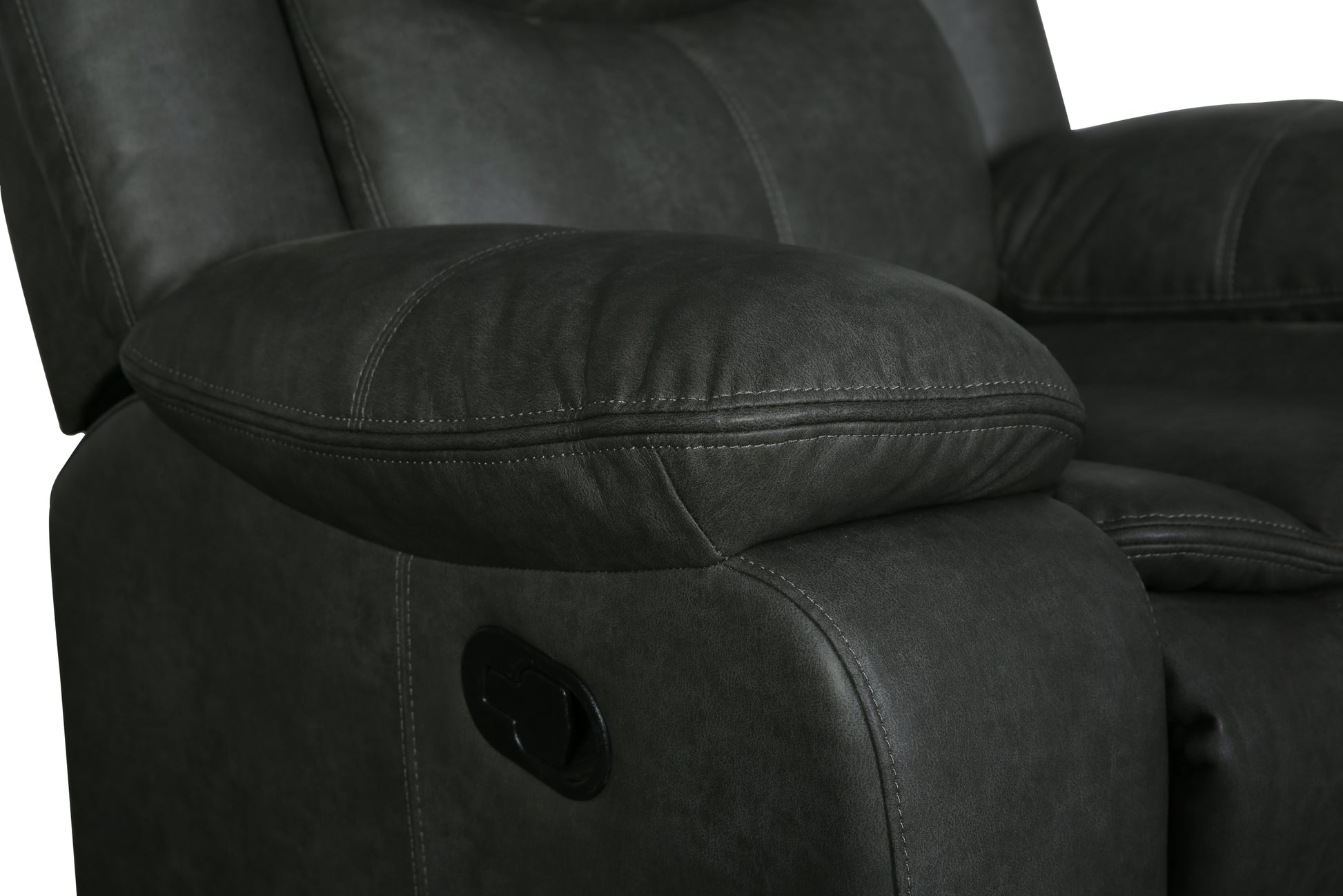 Transitional Leather Air Reclining Loveseat Gray Foam Leather