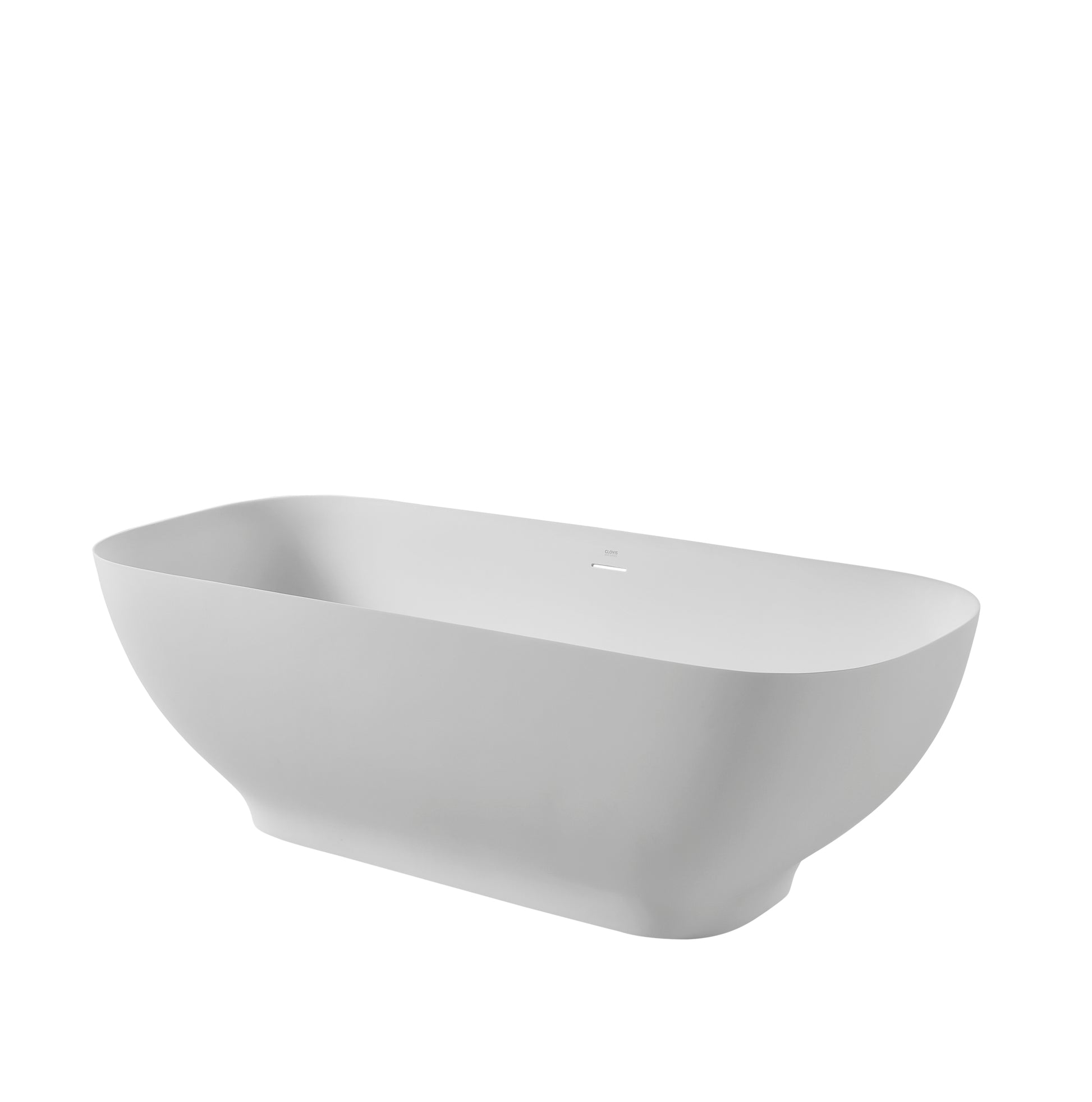 67" Freestanding Solid Surface Bathtub, Luxury Engineered Stone Resin Freestanding Soaking Bathtub With Overflow And Pop Up Drain For Contemporary Bathroom, Matte White 22S04 67 2 White Solid Surface