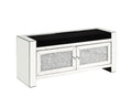 Noralie Bench W Storage Mirrored & Faux Diamonds Ac00540 Silver Glass