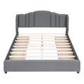3 Pieces Bedroom Sets Queen Size Upholstered Platform Bed With 4 Drawers, Marble Top Nightstand And Storage Dresser, Gray Gray Mdf