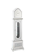 Noralie Grandfather Clock W Led Mirrored & Faux Diamonds Ac00347 Silver Glass