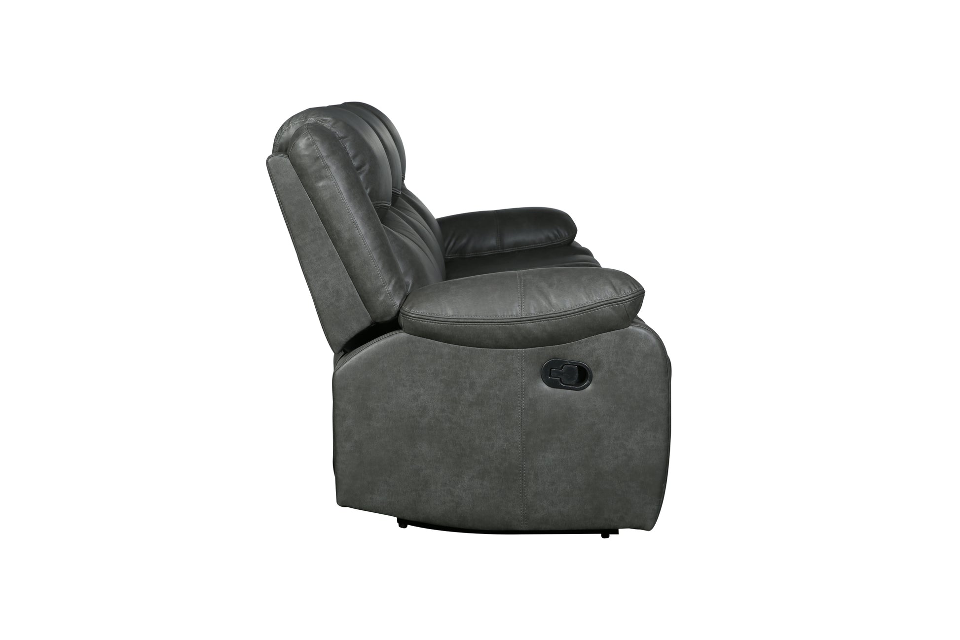 Transitional Leather Air Reclining Loveseat Gray Foam Leather