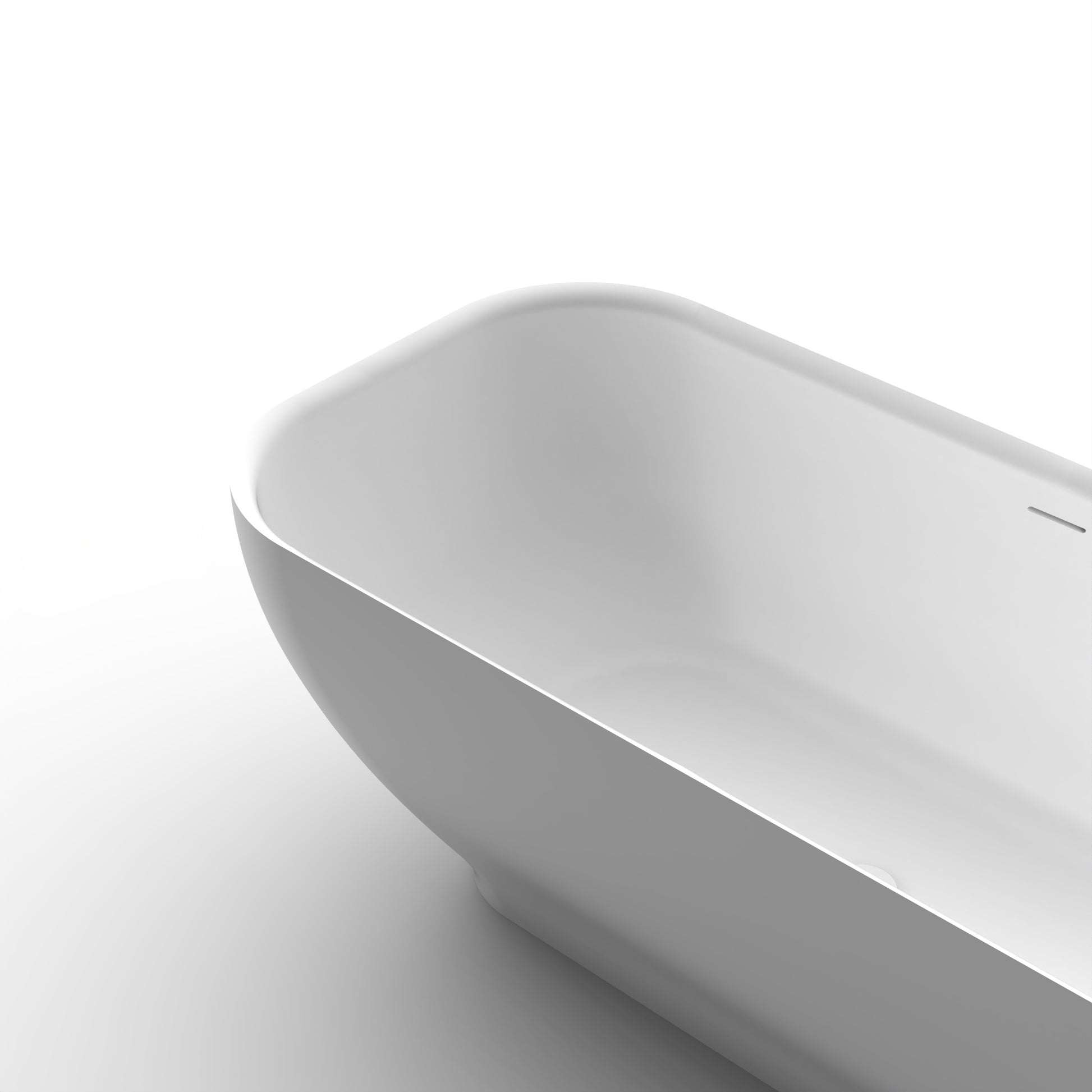 67" Freestanding Solid Surface Bathtub, Luxury Engineered Stone Resin Freestanding Soaking Bathtub With Overflow And Pop Up Drain For Contemporary Bathroom, Matte White 22S04 67 2 White Solid Surface