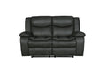 Transitional Leather Air Reclining Loveseat Gray Foam Leather