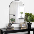 Black 24*36In Metal Arch Mirror Black Classic,Mission Mdf Glass Aluminium