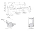 Transitional Leather Air Reclining Sofa Gray Foam Leather