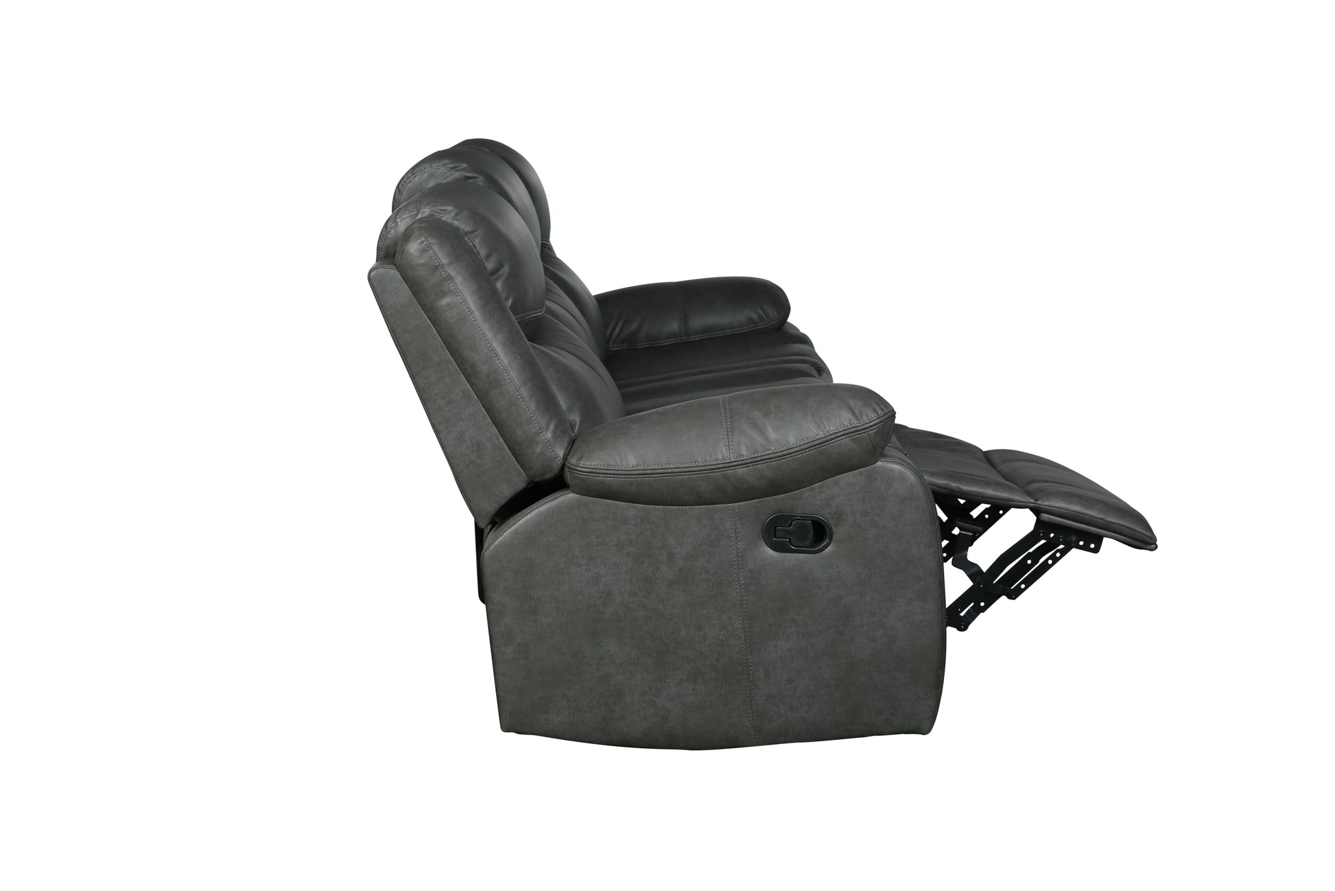 Transitional Leather Air Reclining Loveseat Gray Foam Leather