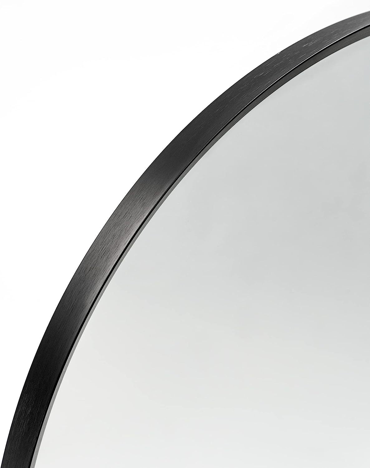 Black 24*36In Metal Arch Mirror Black Classic,Mission Mdf Glass Aluminium