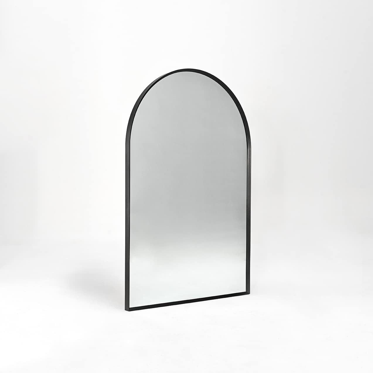 Black 24*36In Metal Arch Mirror Black Classic,Mission Mdf Glass Aluminium