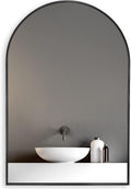 Black 24*36In Metal Arch Mirror Black Classic,Mission Mdf Glass Aluminium