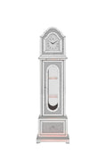 Noralie Grandfather Clock W Led Mirrored & Faux Diamonds Ac00347 Silver Glass