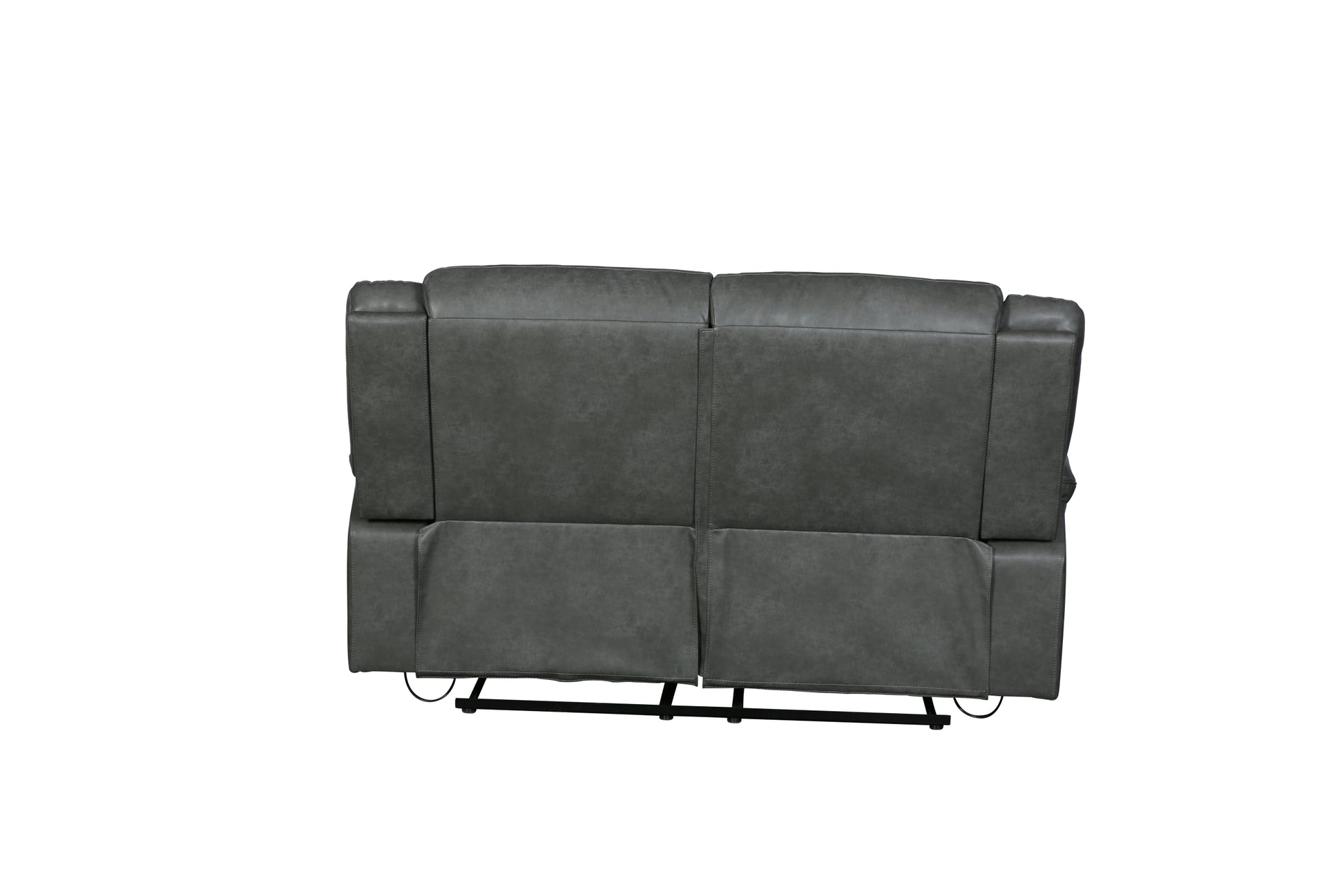 Transitional Leather Air Reclining Loveseat Gray Foam Leather