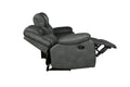 Transitional Leather Air Reclining Sofa Gray Foam Leather