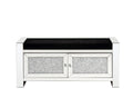 Noralie Bench W Storage Mirrored & Faux Diamonds Ac00540 Silver Glass