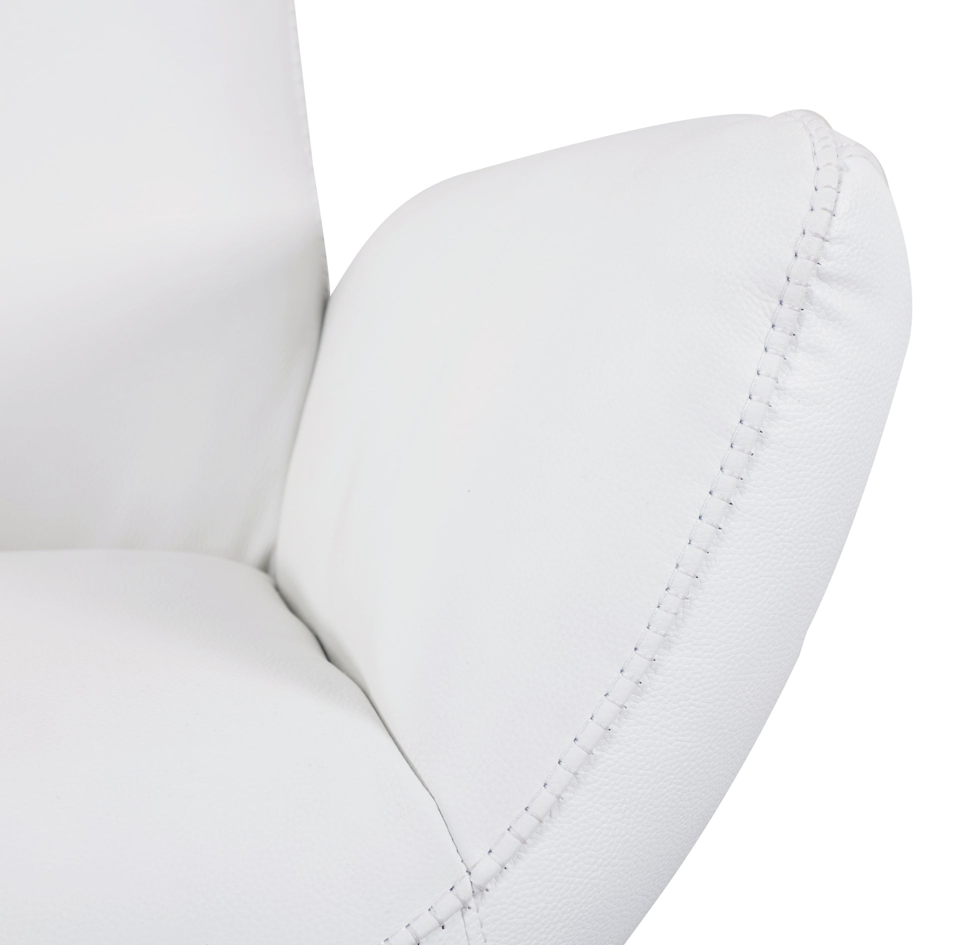 Modern Genuine Italian Leather Upholstered Loveseat White Foam Leather