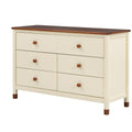 3 Pieces Bedroom Sets Full Size Bear Shape Platform Bed With Nightstand And Storage Dresser,Cream Walnut Cream Wood