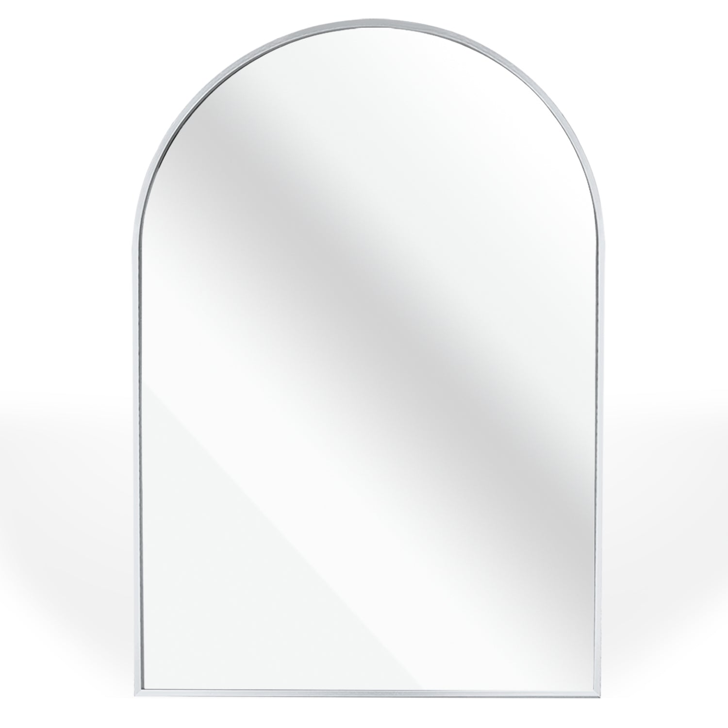 Silver 24*36In Metal Arch Mirror Silver Classic,Mission Mdf Glass Aluminium