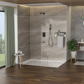 Shower System With Waterfall Tub Spout,12 Inch Wall Mounted Square Shower System With Rough In Valve, Oil Rubber Bronze Oil Rubbed Bronze Stainless Steel