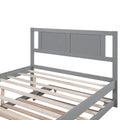 Full Size Platform Bed With Adjustable Trundle,Gray Old Sku:Sm000248Aae Gray Pine