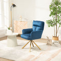 Dark Blue Velvet Contemporary High Back Upholstered Swivel Accent Chair Dark Blue Office Modern Foam Velvet