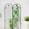 4 Pack Metal Garden Trellis For Climbing Plants Outdoor 86.7'' X 19.7'' Rustproof Plant Support Rose Trellis Netting Trellis Black Black Iron