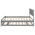 Full Size Platform Bed With Adjustable Trundle,Gray Old Sku:Sm000248Aae Gray Pine