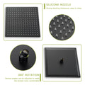 Shower System With Waterfall Tub Spout,16 Inch Ceiling Mount Square Shower System With Rough In Valve,Matte Black Matte Black Stainless Steel