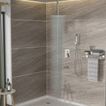 Shower System With Waterfall Tub Spout,16 Inch Ceiling Mount Square Shower System With Rough In Valve, Brushed Nickel Brushed Nickel Stainless Steel