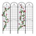 4 Pack Metal Garden Trellis For Climbing Plants Outdoor 86.7'' X 19.7'' Rustproof Plant Support Rose Trellis Netting Trellis Black Black Iron